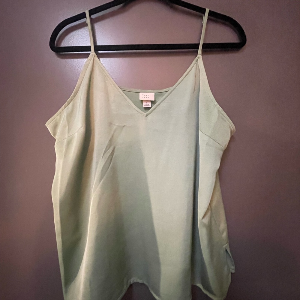 A New Day Green Asymmetrical Camisole Top